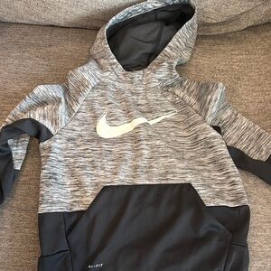 Nike Kids Heather Gray and Black Hoodie